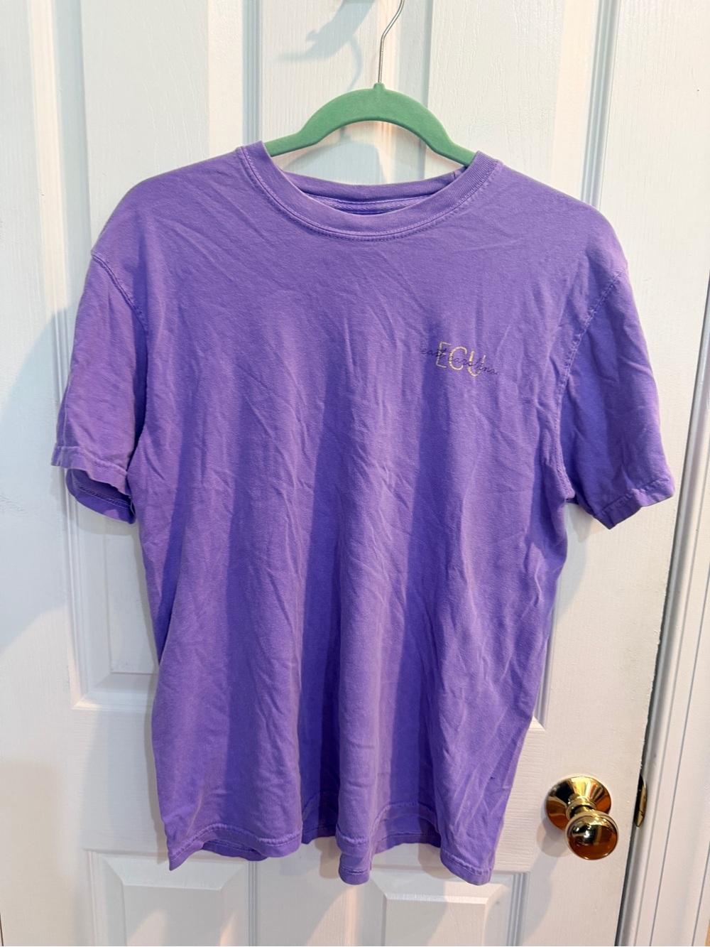 Women’s ECU Lavender Short-Sleeve Crewneck Tee Size Medium
